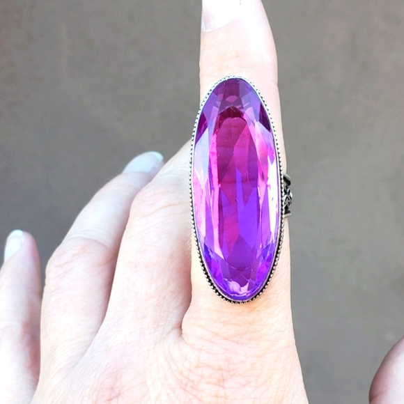 New Huge Iolite 925 Silver Statement Ring. - Picture 2 of 15